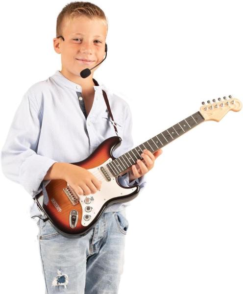 CHITARRA ROCK ELETTRONICA WIRELESS CON MICROFONO 67 CM