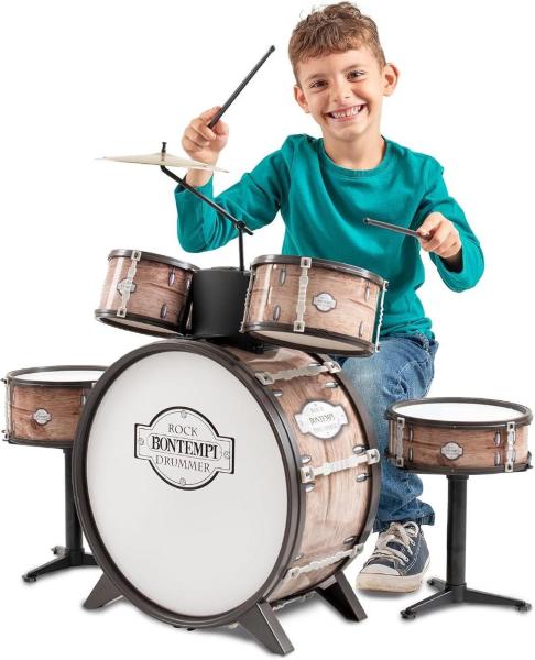 BATTERIA GRAN CASSA 6 ELEMENTI CON SGABELLO E 2 BACCHETTE 700x400x800 MM