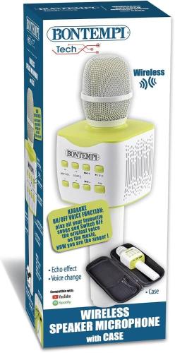 MICROFONO WIRELESS BIANCO E VERDE CON CUSTODIA 27x7.5x7.5 CM