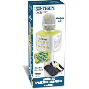 MICROFONO WIRELESS BIANCO E VERDE CON CUSTODIA 27x7.5x7.5 CM