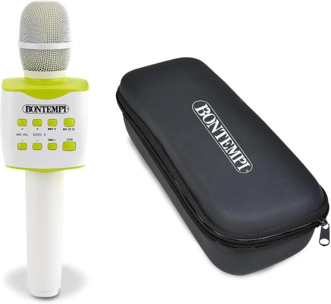 MICROFONO WIRELESS BIANCO E VERDE CON CUSTODIA 27x7.5x7.5 CM