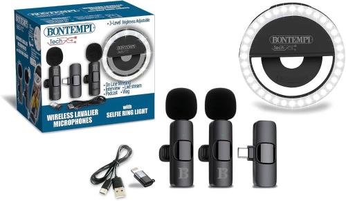 RINGLIGHT ANELLO DI LUCE + 2 MICROFONI WIRELESS