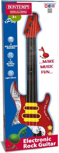 CHITARRA ROCK ELETTRONICA ROSSA CON DISEGNI NERI