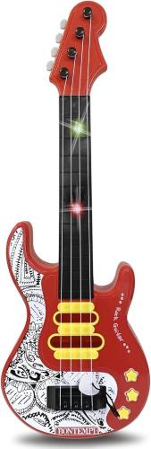 CHITARRA ROCK ELETTRONICA ROSSA CON DISEGNI NERI