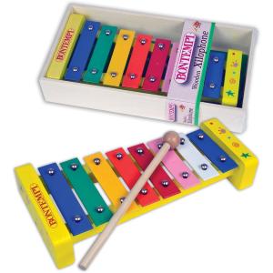 XILOFONO CON 8 NOTE METALLICHE COLORATE