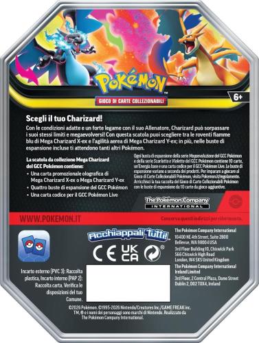 CARTE POKEMON TIN DA COLLEZIONE MEGA CHARIZARD X EX
