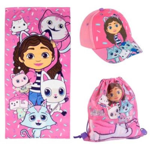 SET GABBY´S DOLLHOUSE TELO MARE, CAPPELLINO E ZAINETTO