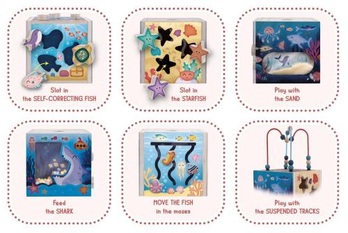 MONTESSORI LEGNO CUBO SENSORIALE OCEANO