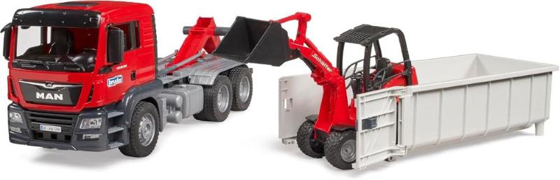 BRUDER MAN TGS CAMION CON MINI SCAVATORE LIEBHE