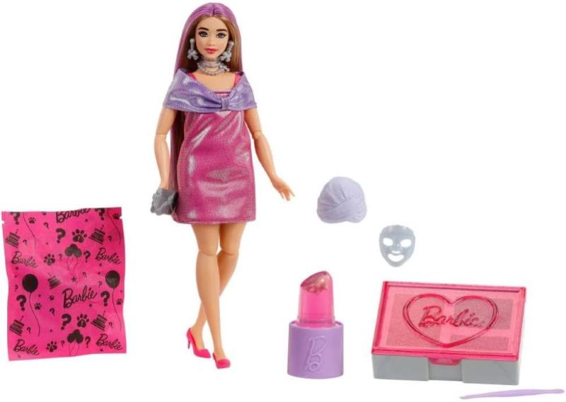 BARBIE PARTY SURPRISE MAKE-UP BAMBOLA A SORPRESA CAMBIA COLORE LILLA