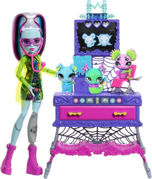 MONSTER HIGH CREATE A STARTER KIT IL LABORATORIO DEI CUCCIOLI, SET CON BAMBOLA FRANKIE STEIN E OLTRE 30 ACCESSORI