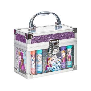 BEAUTY CASE FROZEN LIP BALM WITH TRAIN CASE VALIGETTA 4 PZ