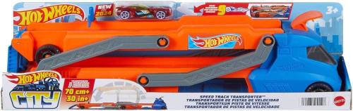 HOT WHEELS - TRASPORTATORE CON PISTA SUPER VELOCITÀ