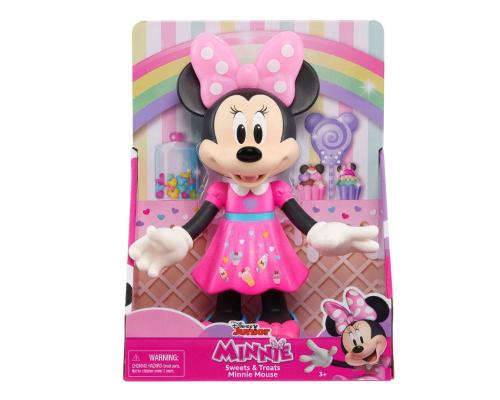 MINNIE MOUSE SWEETS & TREATS – BAMBOLA 25 CM CON VESTITO ROSA E FIOCCO A POIS