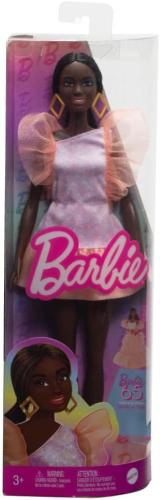 BARBIE FASHIONISTAS BAMBOLA DI COLORE CON VESTITINO ROSA