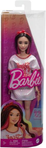 BARBIE FASHIONISTAS BAMBOLA CON CAPELLI ONDULATI NERI E VESTITO TWIST N TURN