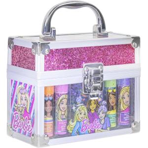 BEAUTY CASE BARBIE LIP BALM WITH TRAIN CASE VALIGETTA 4 PZ