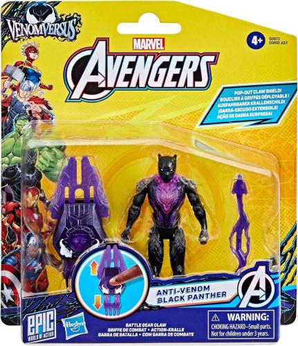 AVENGERS BLACK PANTHER CON ARMATURA ANTI-VENOM 10 CM