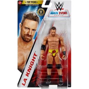 PERSONAGGIO WWE TOP CAMPIONI WRESTILING LA KNIGHT CON COSTUME GIALLO