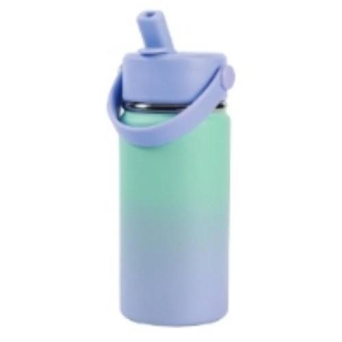 BORRACCIA BOTTIGLIA TERMICA 400 ML CON MANICO SFUMATA VERDE ACQUA/LILLA