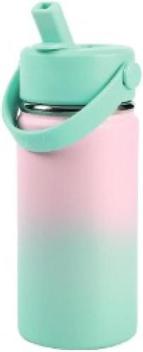 BORRACCIA BOTTIGLIA TERMICA 400 ML CON MANICO SFUMATA ROSA/VERDE ACQUA