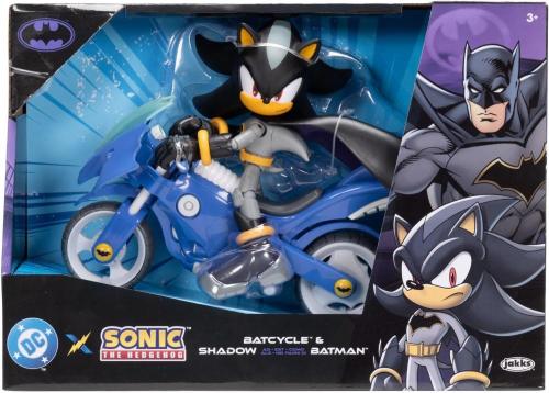 SONIC X BATMAN - SHADOW PERSONAGGIO 13 CM CON BATCYCLE