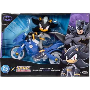 SONIC X BATMAN - SHADOW PERSONAGGIO 13 CM CON BATCYCLE