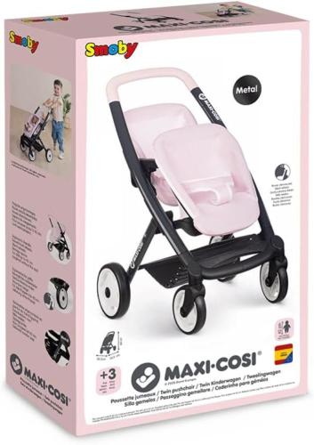MAXI COSI PASSEGGINO GEMELLARE PER BAMBOLA TWINS ROSA