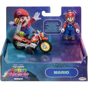 SUPER MARIO GALAXY MOVIE - MOTO SUPER MARIO CON PERSONAGGIO 6 CM