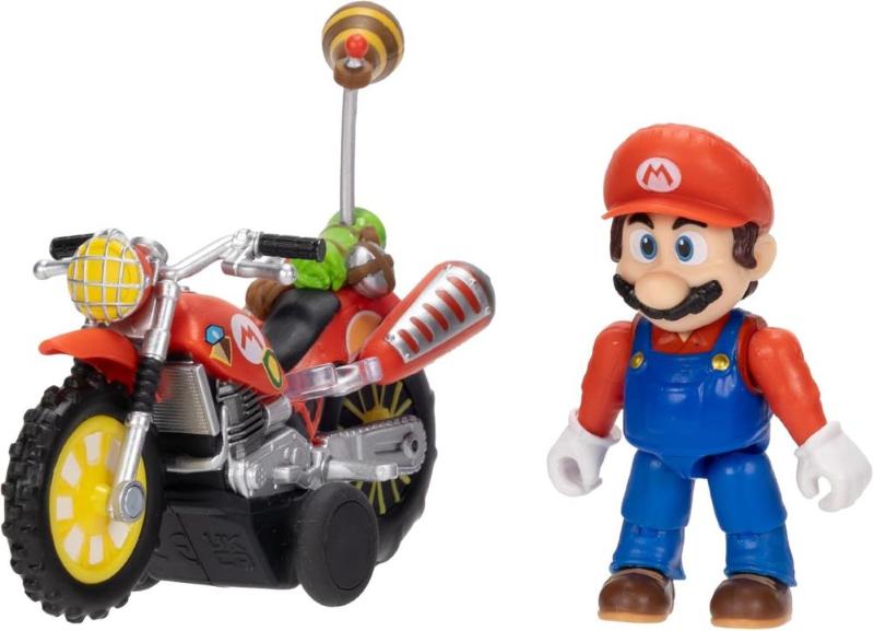 SUPER MARIO GALAXY MOVIE - MOTO SUPER MARIO CON PERSONAGGIO 6 CM