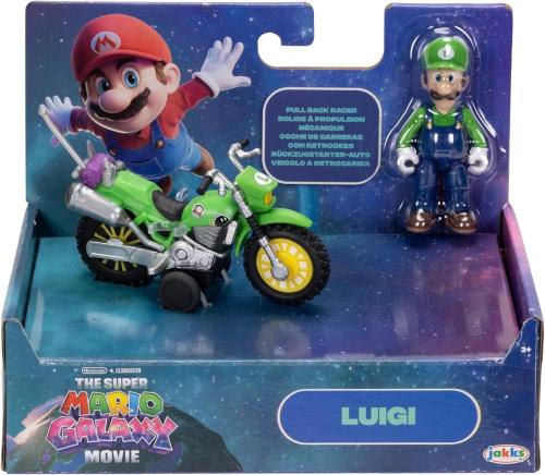 SUPER MARIO GALAXY MOVIE - MOTO LUIGI CON PERSONAGGIO 6 CM