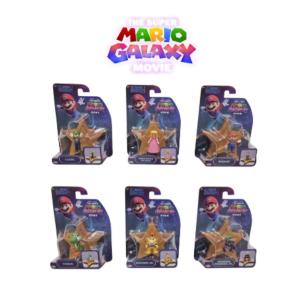 SUPER MARIO GALAXY MOVIE - MINI PERSONAGGI CON STELLA DELLE GALASSIE ASSORTITI