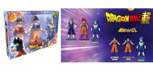PERSONAGGI ALLUNGABILI DRAGON BALL SUPER MONSTER FLEX SERIE 2 3 PERSONAGGI ASS