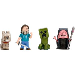 MINECRAFT MOVIE PERSONAGGI DIECAST DA 6,5 CM ASSORTITI STEVE, CANE, CREEPER E MAIALE CATTIVO