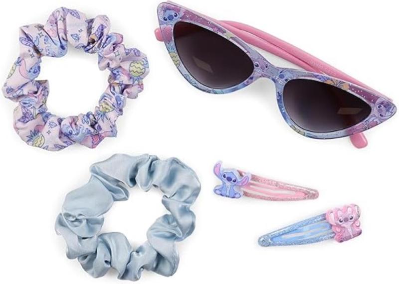 SET DI BELLEZZA ELASTICI, PINZE PER CAPELLI E OCCHIALI DA SOLE STITCH