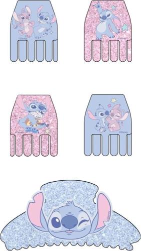 SET DI PETTINI STITCH CON GLITTER 5 PEZZI