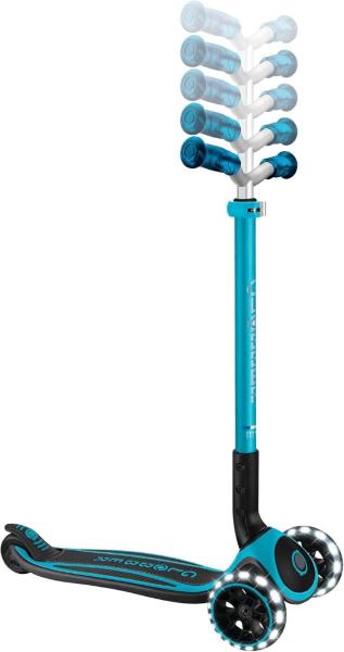 GLOBBER MONOPATTINO 3 RUOTE PRIMO PIEGHEVOLE RICHIUDIBILE ACE LIGHTS BLU E NERO