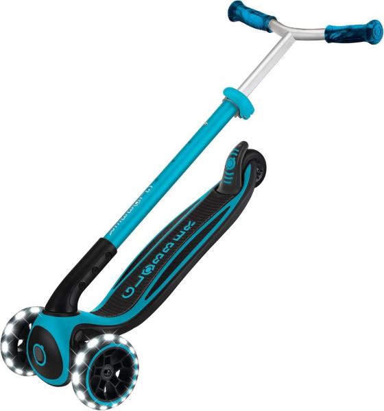 GLOBBER MONOPATTINO 3 RUOTE PRIMO PIEGHEVOLE RICHIUDIBILE ACE LIGHTS BLU E NERO