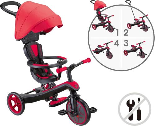 GLOBBER - EXPLORER TRICICLO TRIKE 4IN1 DELUXE PLAY - ROSSO