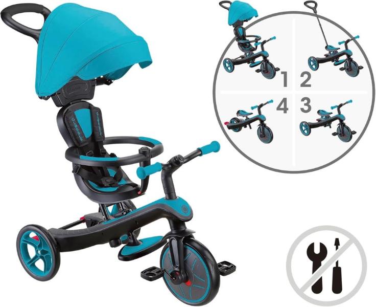 GLOBBER - EXPLORER TRICICLO TRIKE 4IN1 DELUXE PLAY - BLU TEAL