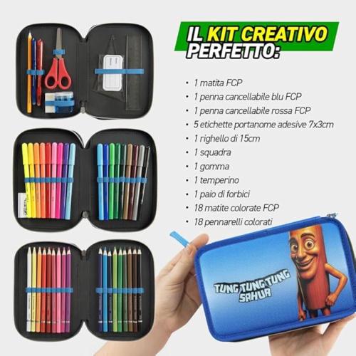 ASTUCCIO 3 ZIP CORREDO TUNG TUNG SKIFIDOL ITALIAN BRAINROT