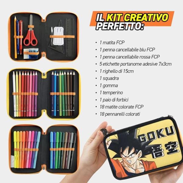 ASTUCCIO 3 ZIP CORREDO DRAGON BALL SUPER