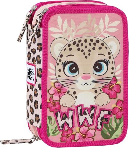 ASTUCCIO 3 ZIP CORREDO WWF ILLUSTRATO LEOPARDO