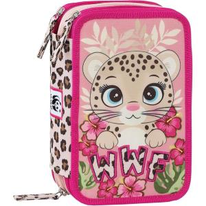 ASTUCCIO 3 ZIP CORREDO WWF ILLUSTRATO LEOPARDO