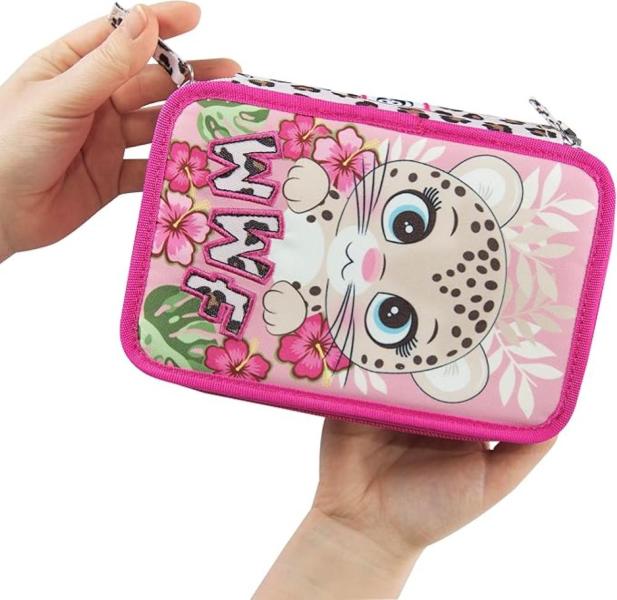 ASTUCCIO 3 ZIP CORREDO WWF ILLUSTRATO LEOPARDO