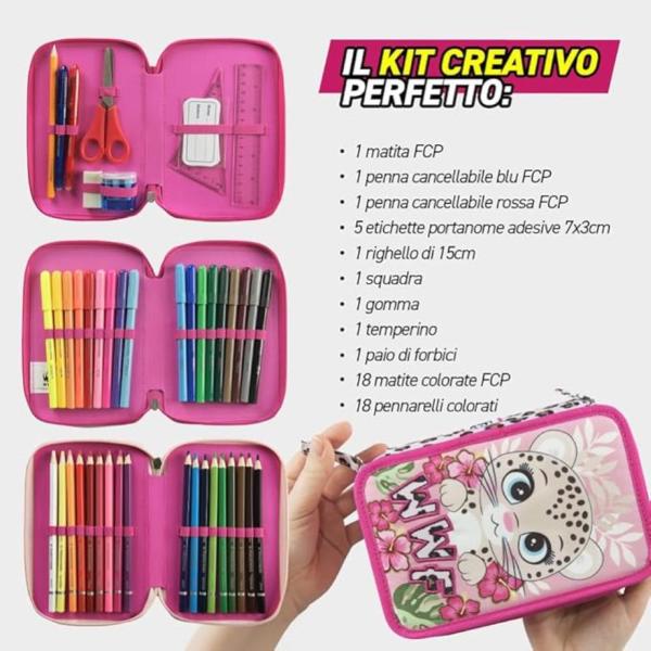 ASTUCCIO 3 ZIP CORREDO WWF ILLUSTRATO LEOPARDO