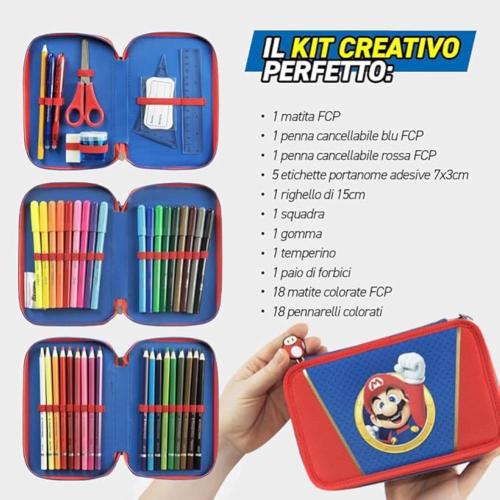ASTUCCIO 3 ZIP CORREDO SUPER MARIO