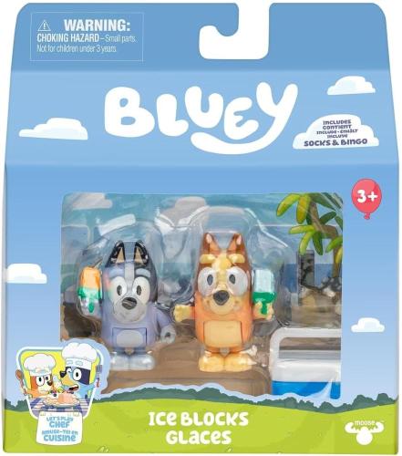BLUEY PACK 2 PERSONAGGI BINGO E SOCKS CON ACCESSORI