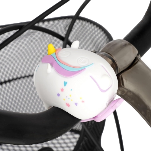 LUCE FRONTALE RICARICABILE PER BICI CON CAMPANELLO UNICORNO