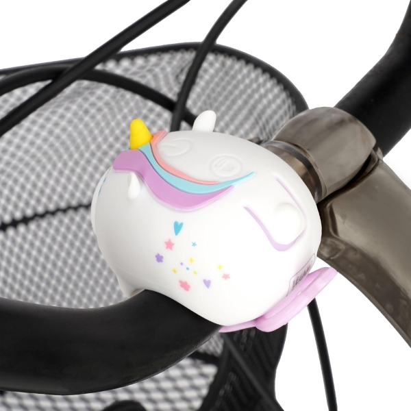 LUCE FRONTALE RICARICABILE PER BICI CON CAMPANELLO UNICORNO